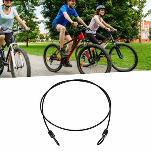 Diyeeni Dual Portable Security Padlock, Double Loop kabel zabezpieczający ze stali nierdzewnej do roweru, skutera rowerowego (Negro) - obrazek 5