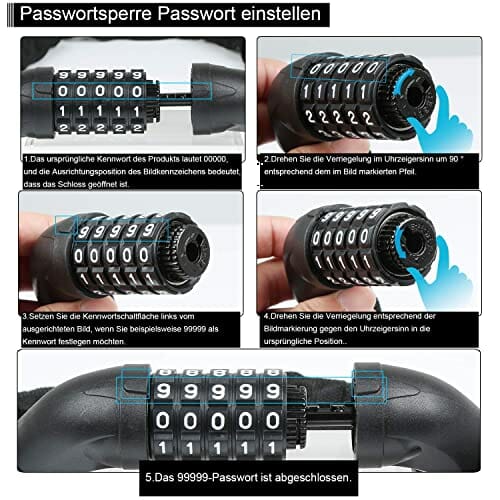 BIFY Zamek rowerowy, 38 mm (szerokość) x 970 mm (długość) 680 g, stalowy łańcuch łańcuchowy, z wysokim stopniem bezpieczeństwa, do rowerów, motocykli, drzwi, bramy (czerwony) - obrazek 4