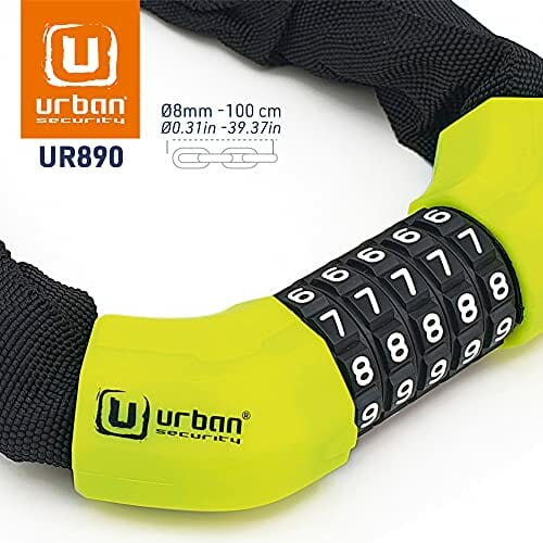 URBAN UR890 Blokada Rowerowa Łańcuch Stalowy Antykradzieżową Ø8 100cm - obrazek 3