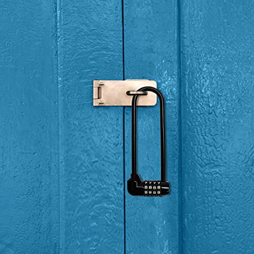 Kurtzy 4-cyfrowa kłódka kombinowana (2 sztuki) - 16 cm z długą szeklą - wytrzymała wodoodporna blokada na zewnątrz z kodem resetowania - blokada blokady do rowerów, bram, rowerów górskich, siłowni, szkoły i szopy - obrazek 2