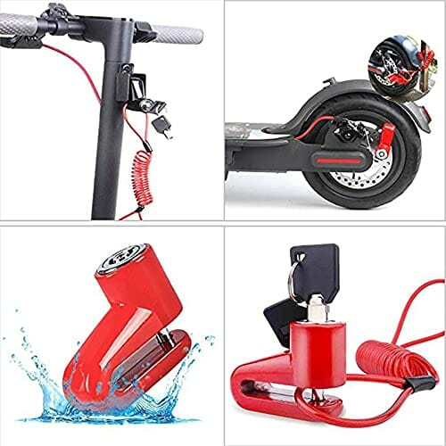 Bantre Blokada hamulca tarczowego do roweru, ochrona przed kradzieżą, blokada hamulca tarczowego, z linką przypominającą, do motocykli, rowerów, pojazdów elektrycznych - obrazek 7