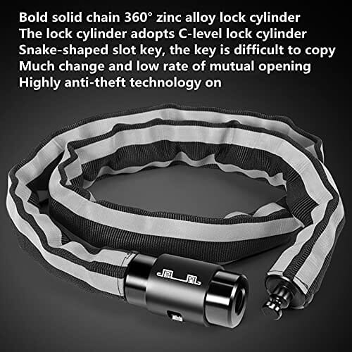 ChenYu 100 cm zapięcie łańcuchowe, łańcuch czworokątny z kluczem do zabezpieczania ciężkich motocykli, rowerów i rowerów elektrycznych, najwyższy poziom bezpieczeństwa, wytrzymałość 7 mm - obrazek 5