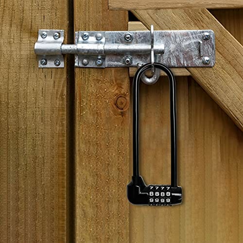 Kurtzy 4-cyfrowa kłódka kombinowana (2 sztuki) - 16 cm z długą szeklą - wytrzymała wodoodporna blokada na zewnątrz z kodem resetowania - blokada blokady do rowerów, bram, rowerów górskich, siłowni, szkoły i szopy - obrazek 4