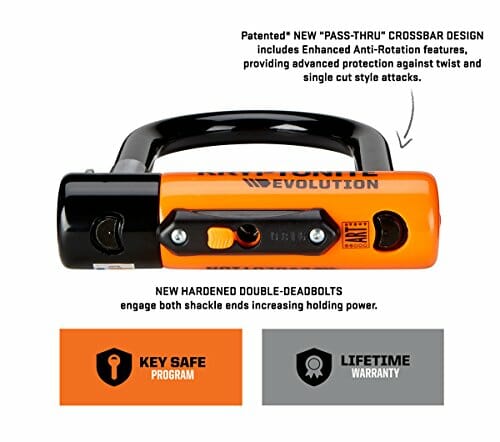 Kryptonite Evolution Mini-5 zapięcie rowerowe, pomarańczowe, 8 x 14 cm - obrazek 9