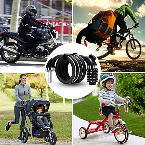 Blokada łańcucha, 1,2 m High Security zamek łańcucha rowerowego, długie zamki kablowe odporne na warunki atmosferyczne wytrzymałe zapięcie rowerowe z 5-cyfrowym kodem, do roweru, motocykla, bramy (odblaskowe) - obrazek 2