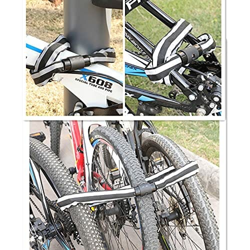 ChenYu 100 cm zapięcie łańcuchowe, łańcuch czworokątny z kluczem do zabezpieczania ciężkich motocykli, rowerów i rowerów elektrycznych, najwyższy poziom bezpieczeństwa, wytrzymałość 7 mm - obrazek 3