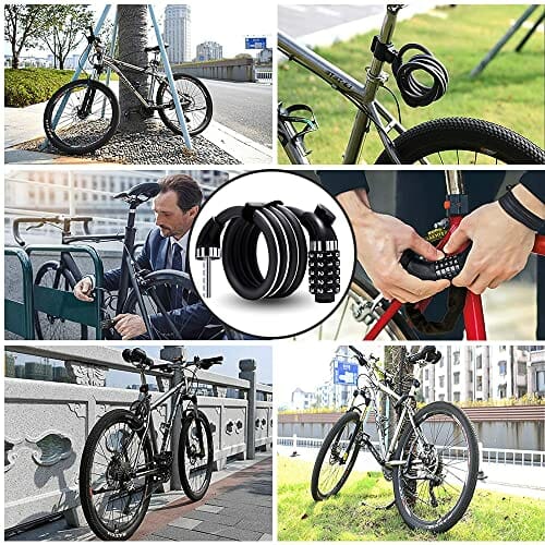 Blokada łańcucha, 1,2 m High Security zamek łańcucha rowerowego, długie zamki kablowe odporne na warunki atmosferyczne wytrzymałe zapięcie rowerowe z 5-cyfrowym kodem, do roweru, motocykla, bramy (odblaskowe) - obrazek 4
