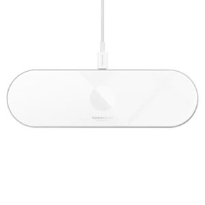 Vonmählen Aura Home bezprzewodowa stacja ładująca 3 w 1 do ładowania indukcyjnego do 15 W – bezprzewodowa stacja ładująca kompatybilna z iPhone, Airpods, Apple Watch i wszystkimi urządzeniami obsługującymi technologię Qi (biała)