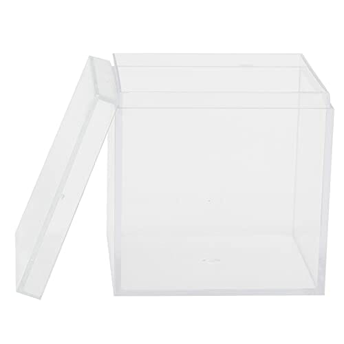 6 Zestaw Małe Przezroczyste Akrylowe Pudełko do Przechowywania Przezroczysta Plastikowa Kwadratowa Kostka z Oddzielną Pokrywką Pudełko na Cukierki Ciasteczka Pudełko do Pakowania Prezentów ślub - obrazek 2