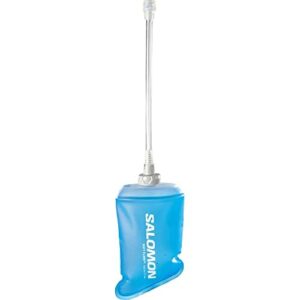 Salomon Soft Flask 500 ml/17 oz słomka 28 elastyczna butelka do picia dla kobiet, dla kobiet, komfort, zawór wysokiego przepływu, przezroczysty niebieski