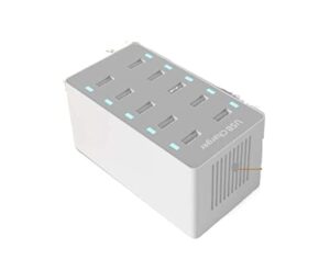 Stacja ładująca USB Ładowarka USB 50 W 5V2.4A 10 portów Wiele stacji ładujących USB Urządzenie wieloportowe Szybka ładowarka do biura, szkoły i domu (Color : Wit, Size : 1)