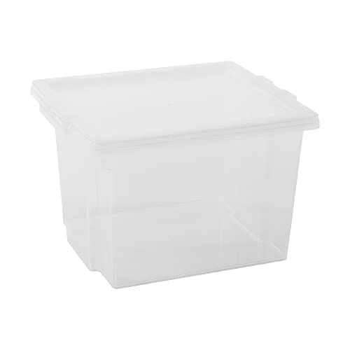 Iris Ohyama, Zestaw 3, Pudełka do przechowywania, 10 L, z pokrywą, możliwość układania w stosy, garaż, sypialnia, pokój dzienny - Useful Storage Box USB-S - Przezroczysty - obrazek 2