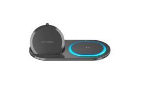 Ładowarka bezprzewodowa, 3 w 1, indukcyjna stacja ładująca QI, 4 w 1, szybka ładowarka bezprzewodowa kompatybilna z iPhone 12/13 Pro Max/11/X/iWatch/AirPods Pro/Samsung S21 Ultra/S20 (czarna)