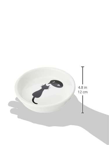 Trixie Slim Miska Ceramiczna dla Kotów, Biały/Czarny, 0.25 l - obrazek 2