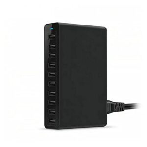 Stacja ładująca USB 60W Szybka 10-portowa ładowarka USB Stacja ładująca Stacja dokująca Multi USB Charger Desktop z kablem do biura, szkoły i domu (Color : Wit, Size : 1)