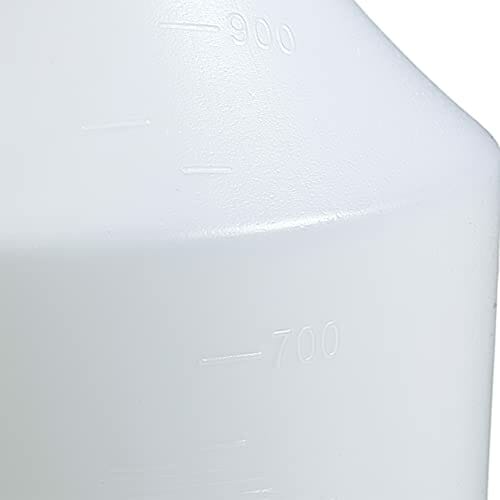 Relaxdays Butelka z rozpylaczem, zestaw 3 sztuk, regulowana dysza, 1 litr, ze skalą, tworzywo sztuczne, spryskiwacz do kwiatów, biało-czarny - obrazek 2