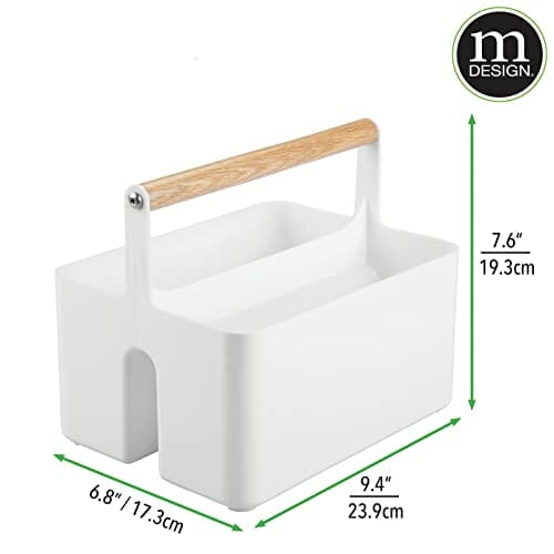 mDesign Plastikowy organizer do przechowywania pod prysznic, podzielon - obrazek 7