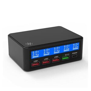 Stacja ładująca USB Szybka ładowarka USB 40W 5-portowy wyświetlacz LED Szybkie ładowanie 3.0 Ładowarka biurkowa Stacja ładująca Wieloportowa podróżna szybka ładowarka ścienna Hub do smartfonów, tablet