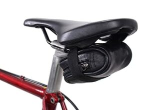 Gusti Torba na rower skórzana - UDO B. sakwa na wąż torba w stylu vintage czarna mała akcesoria rowerowe