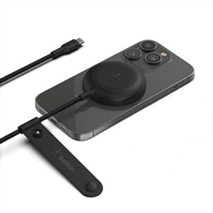 Belkin ładowarka MagSafe, Bezprzewodowa magnetyczna ładowarka indukcyjna (do iPhone'a serii 14 i iPhone'a serii 13 oraz innych urządzeń zgodnych z MagSafe, bez zasilacza w zestawie) – czarna