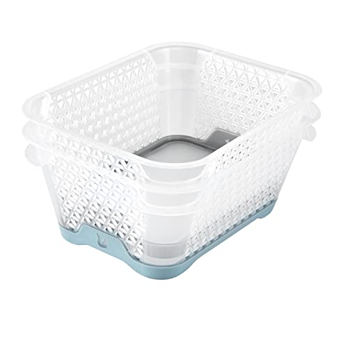 keeeper kosz do układania w stos, antypoślizgowy, DIN A7, 16 x 12 x 7 cm, Jonas, Nordic Blue - obrazek 2