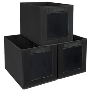 DIMJ 3 sztuki pudełek do przechowywania, składane pudełko z przezroczy