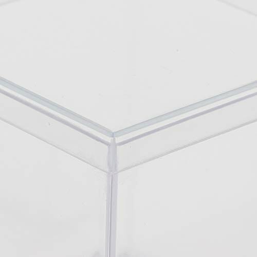 6 Zestaw Małe Przezroczyste Akrylowe Pudełko do Przechowywania Przezroczysta Plastikowa Kwadratowa Kostka z Oddzielną Pokrywką Pudełko na Cukierki Ciasteczka Pudełko do Pakowania Prezentów ślub - obrazek 3