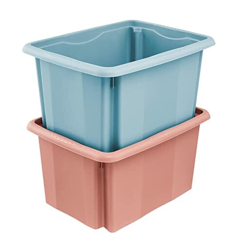 keeeper Pudełko do przechowywania z systemem obrotowym/układania w stos, 38 x 28,5 x 20,5 cm, 15 l, Emil, Nordic Red - obrazek 4