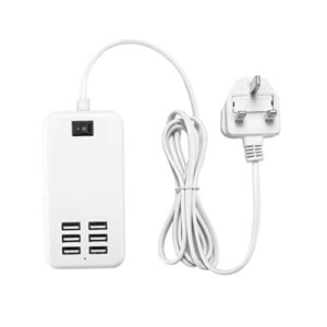 Stacja ładująca USB Uniwersalne szybkie ładowanie Przenośny, wieloportowy zasilacz z 6 portami USB Adapter do ładowarki telefonicznej do biura, szkoły i domu