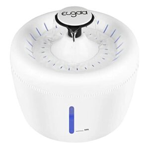 EUGAD fontanna dla kotów, psów, fontanna wodna 2,5 l, z diodą LED, ostrzeżenie o braku wody, czterokrotne filtrowanie, ultralekka, 2 tryby rozpylania wody, wykonana z polipropylenu, biała