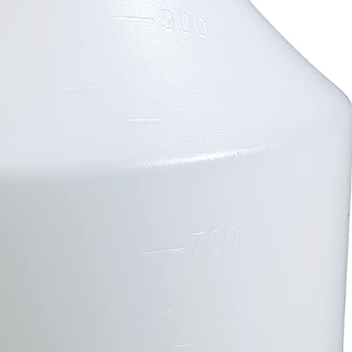 Relaxdays Butelka z rozpylaczem, zestaw 3 sztuk, regulowana dysza, 1 litr, ze skalą, tworzywo sztuczne, rozpylacz kwiatów, biało-zielony, 3 sztuki - obrazek 2