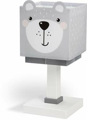 Dalber Dziecięca lampa stołowa lampka nocna Little Teddy niedźwiedź zwierzęta, szara