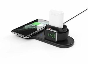Power Technology - Podstawowa ładowarka 3 w 1 kompatybilna z iPhone, AppleWatch, Airpods, ładowarka indukcyjna 10W, ładowarka kompatybilna z Apple Watch i Kołyska ładująca kompatybilna z Airpods