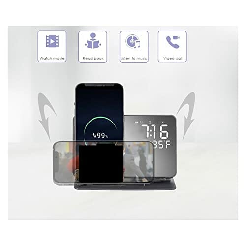 2 w 1 Bezprzewodowy wyświetlacz czasu ładowania Budzik 15 W Termometr Bezprzewodowe ładowanie - obrazek 3