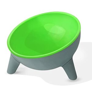 Przechylona 15° miska dla kotów, miska na karmę, podwyższona miska na kark, ochrona karku, antypoślizgowa karma, dla małych, średnich kotów i psów (zielona)