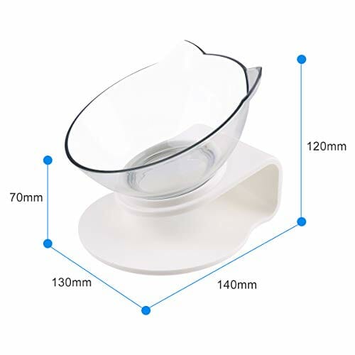 Makerfire Miska dla kota ze stojakiem na karmniki dla kotów i miski na żywność zmniejszają ból szyi dla kotów i małych psów - obrazek 3