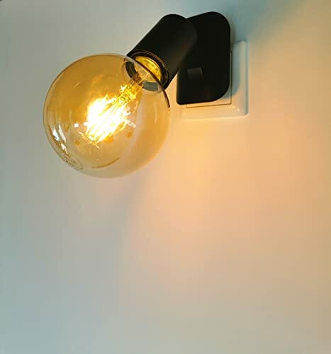 TRANGO Zestaw 2 lampek LED 11-259A z wtyczką, w tym 1x 4 W 2500K złota ciepła biel LED E27 w kolorze matowej czerni Kinkiet *ANNA*, lampka nocna, lampka ścienna, lampka kuchenna, lampka wtyczkowa - obrazek 7