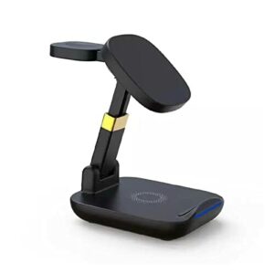 Kompatybilny z szybko ładującym się przenośnym składanym uchwytem na telefon komórkowy 15 W 3 w 1 Bezprzewodowa ładowarka typu „wszystko w jednym”. (Color : Noir)