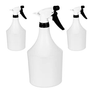 Relaxdays Butelka z rozpylaczem, zestaw 3 sztuk, regulowana dysza, 1 litr, ze skalą, tworzywo sztuczne, spryskiwacz do kwiatów, biało-czarny