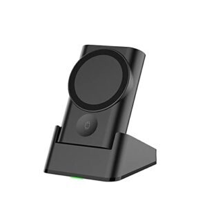 Magnetyczna bezprzewodowa ładowarka 3 w 1 Stojak 5200 mAh Power Bank do telefonu Zegarek Stacja szybkiego ładowania Power Bank (Color : Black with plug, Size : 1)