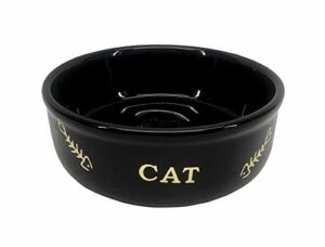 Nobby Ceramiczna miska "Golden Cat" czarna Ø 13,5 x 4,5 cm, 0,25 l