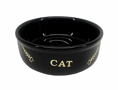 Nobby Ceramiczna miska "Golden Cat" czarna Ø 13,5 x 4,5 cm, 0,25 l