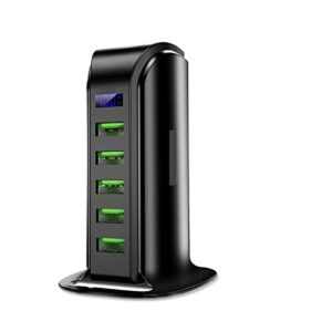 Stacja ładująca USB 5-portowa ładowarka z wieloma portami USB HUB wyświetlacz LED stacja ładująca USB stacja dokująca uniwersalny telefon komórkowy pulpit ścienny ładowarki domowe do tabletów telefoni