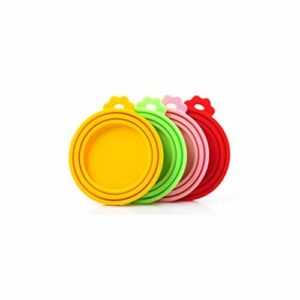 MUCHEN SHOP pokrowce na puszki dla zwierząt domowych, 4-pak silikonowe pokrywki na żywność kolorowe uniwersalne pokrowce na żywność dla psów i kotów