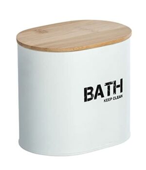 WENKO Bagażnik łazienkowy Gara z pokrywką biały - pudełko do przechowy