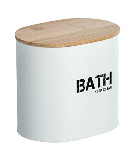 WENKO Bagażnik łazienkowy Gara z pokrywką biały - pudełko do przechowy