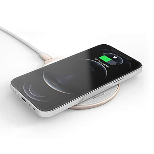 VONMÄHLEN Aura - bezprzewodowa ładowarka z certyfikatem Qi 15 W - z zasilaczem 4 w 1 18 W - bezprzewodowa ładowarka kompatybilna z iPhone, Airpods, Samsung, Huawei, Sony itd. (skóra różowe złoto) - obrazek 5