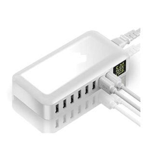 Stacja ładująca USB 60W 8-portowa szybka ładowarka USB QC3.0 Inteligentne szybkie ładowanie wyświetlacz LED Multi stacja ładująca USB Telefon komórkowy Pulpit Home do biura, szkoły i domu