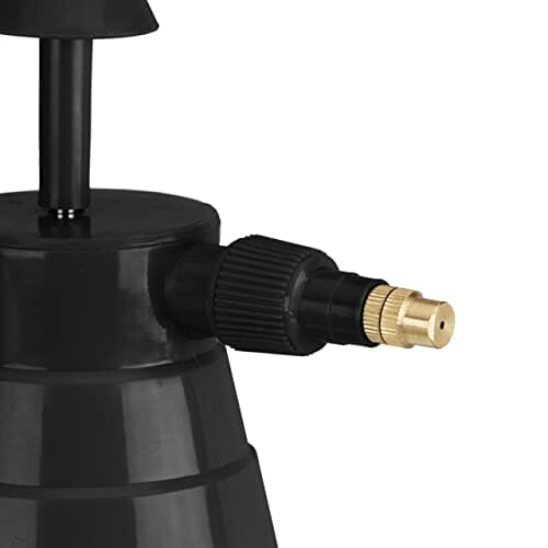 Relaxdays Butelka z rozpylaczem, regulowana mosiężna dysza, nawadnianie roślin, pestycydy, środek do czyszczenia, spryskiwacz 2 l, czarny, ok. 31 x 17 x 12,5 cm - obrazek 3