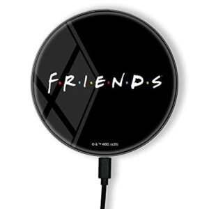 ERT GROUP Oryginalna i oficjalnie licencjonowana przez Friends ładowarka indukcyjna, wzór Friends 002, szklana bezprzewodowa stacja ładująca, kabel Micro USB 1 metr 10W